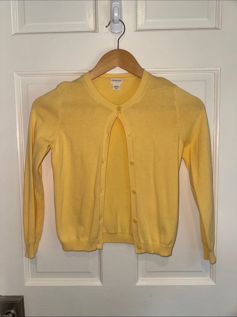 Girls Crewcuts Yellow Round-Neck Button Cardigan size M 8-9